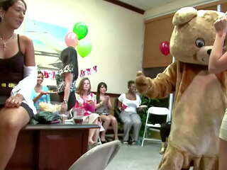 DANCING BEAR - Alaina Brooke's CFNM Fiesta With Big dick Male Strippers&excl;