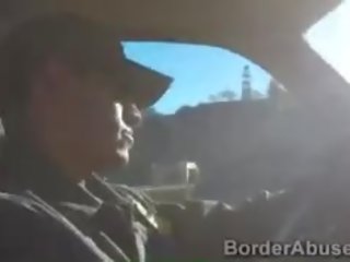 Border Patrol Catches cute Brunette Trying To Cross